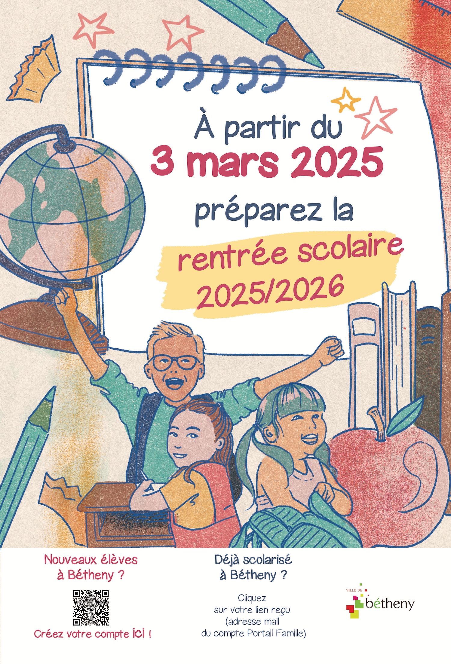 Rentrée 2025/2026 à Bétheny : Inscriptions scolaires