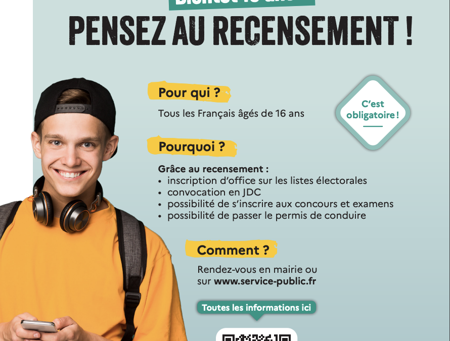N’oubliez pas votre recensement citoyen !